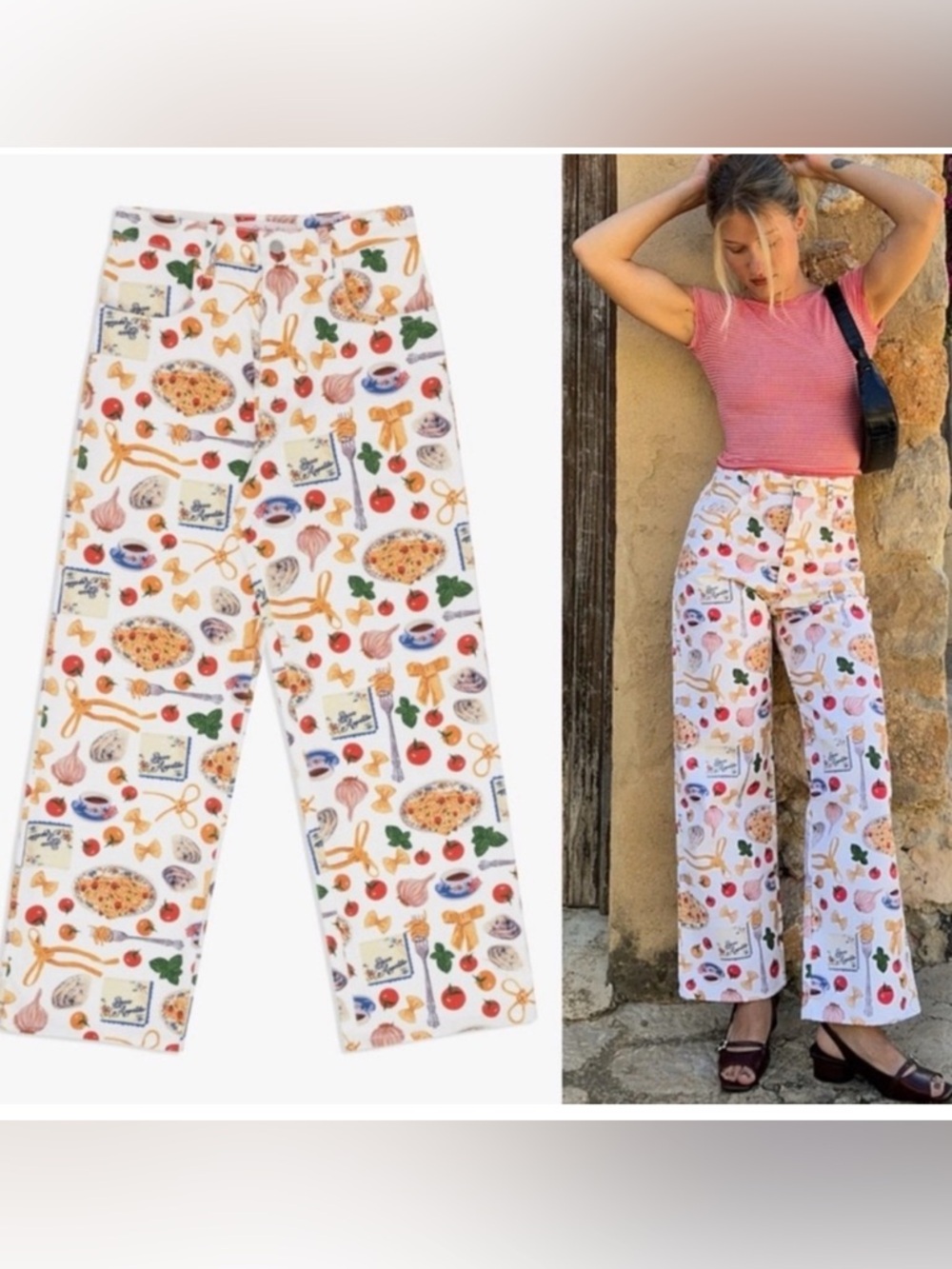 NWT Lisa Says Gah White Pasta Buon Appetito Robyn Jeans